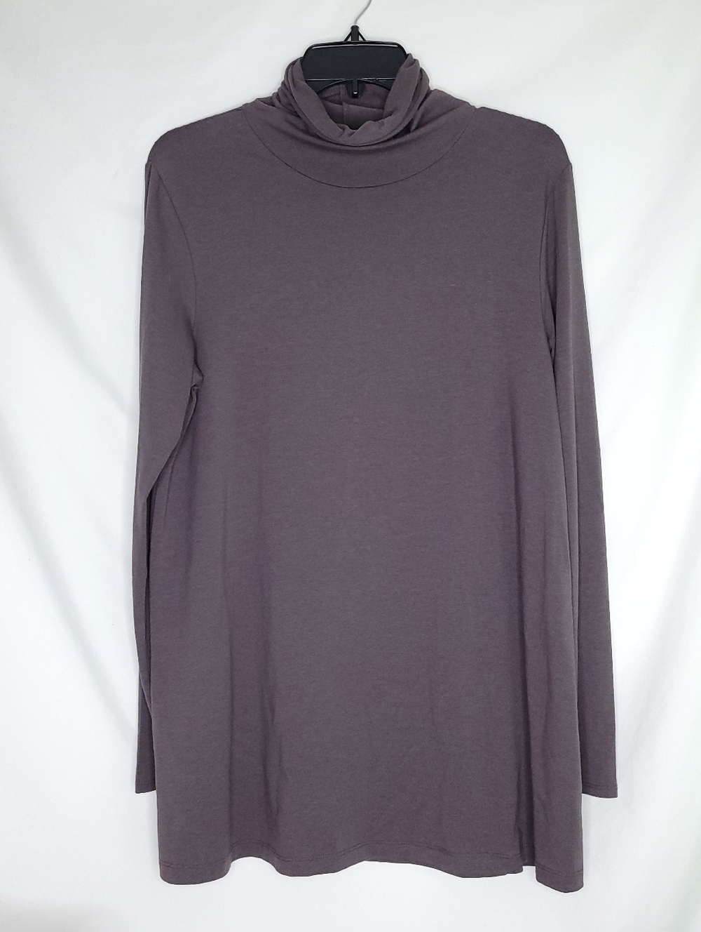 PERUVIAN CONNECTION Women's Gray Long Sleeve Turtleneck Tunic Top LARGE